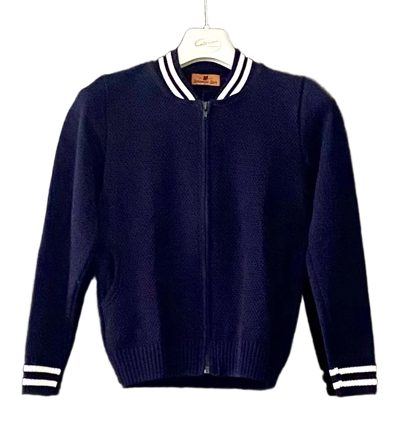 Бомбер Б05-01 синий/полоса бел